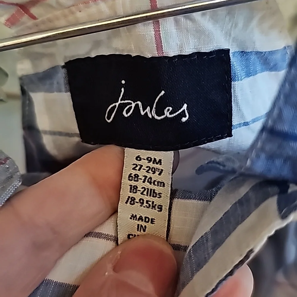 Joules overall shorts... pink, white and blue plaid... super cute!